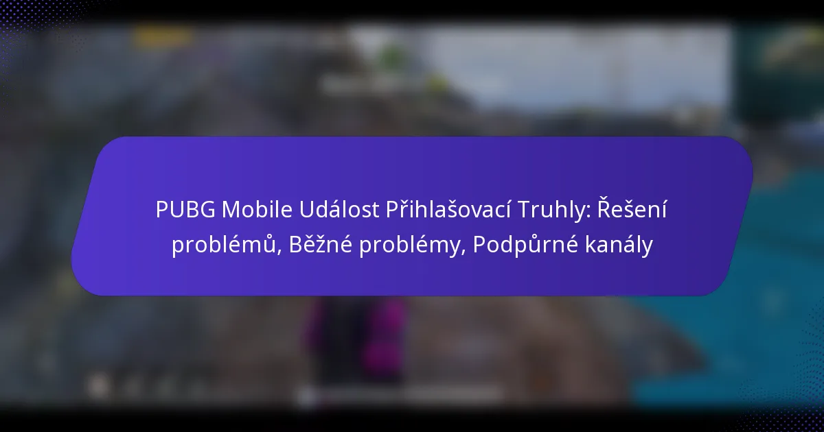 PUBG Mobile Událost Přihlašovací Truhly: Řešení problémů, Běžné problémy, Podpůrné kanály