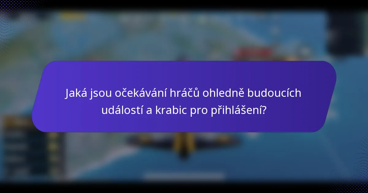 Jaká jsou očekávání hráčů ohledně budoucích událostí a krabic pro přihlášení?