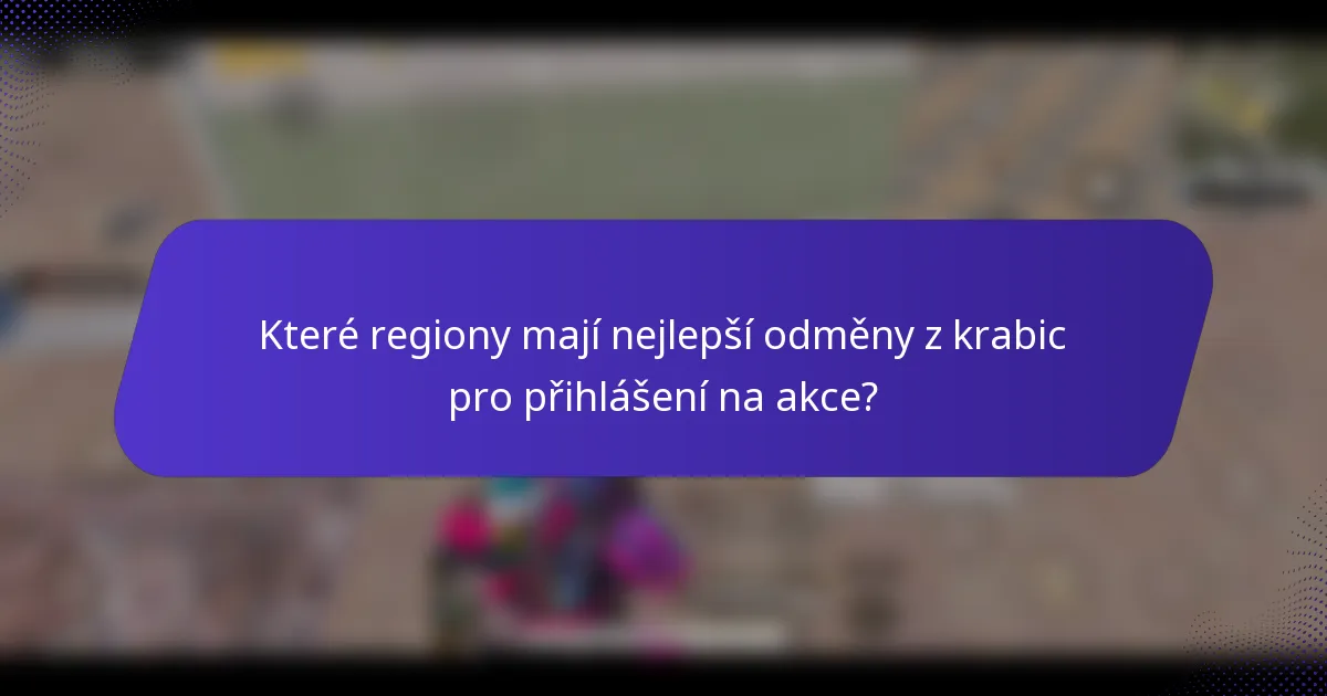 Které regiony mají nejlepší odměny z krabic pro přihlášení na akce?